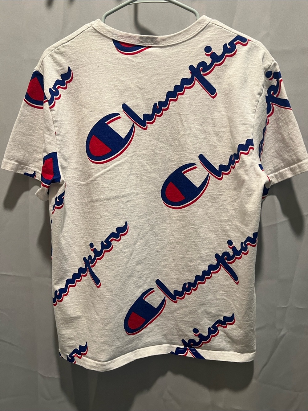 Champion Men’s Medium White Graphic with Logo Print T-Shirt – 100% Cotton - Picture 2 of 4